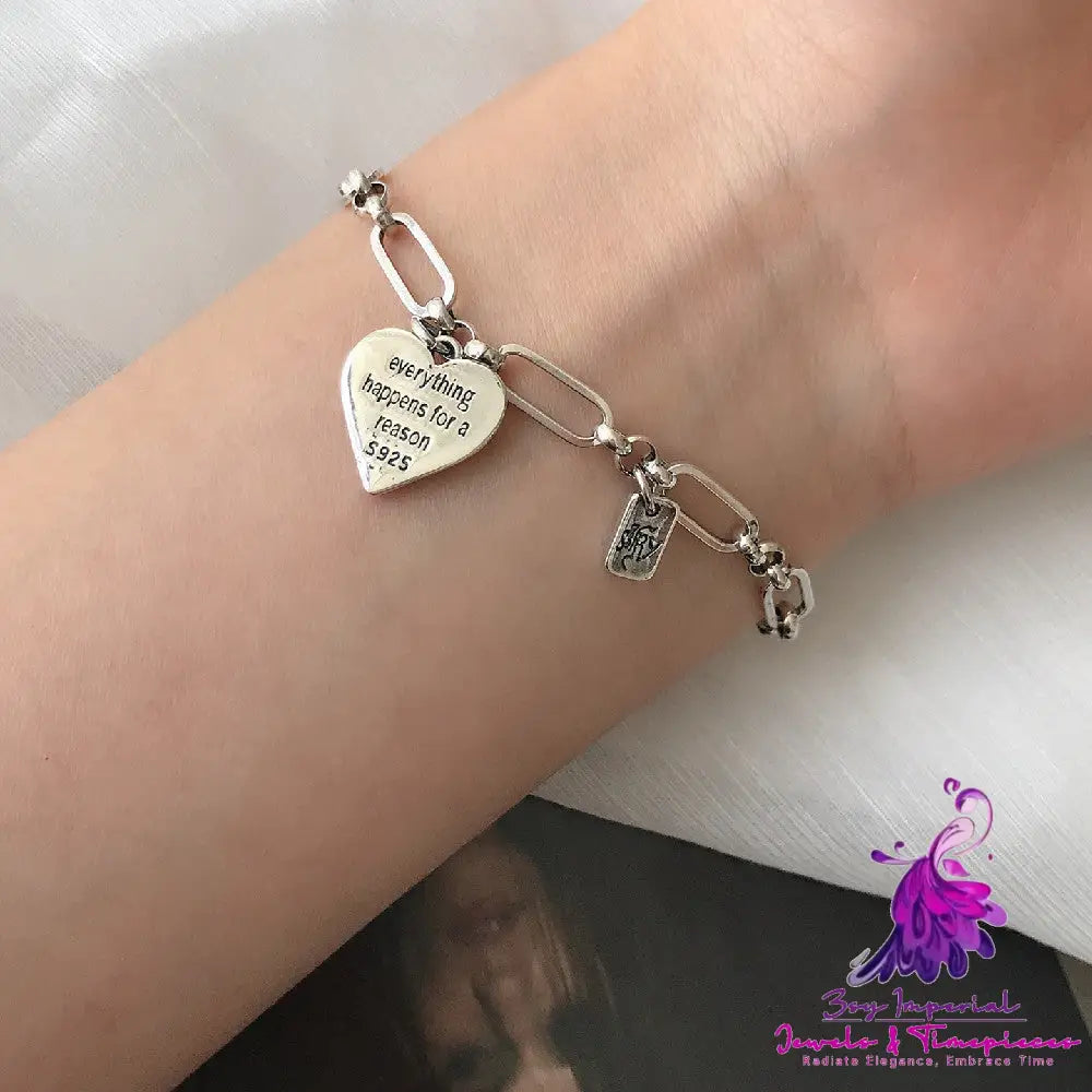 925 Loving Heart In Sterling Silver Bracelet For Women