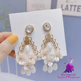 925 Silver Needle Retro Baroque Crystal Pearl Drop-shaped