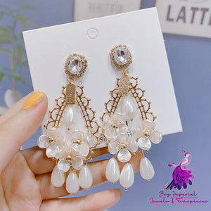 925 Silver Needle Retro Baroque Crystal Pearl Drop-shaped