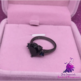 Love-shaped Black Gold Ring