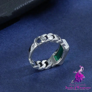 Synthetic Zircon Emerald Ring