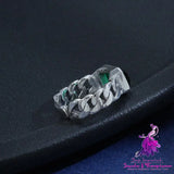 Synthetic Zircon Emerald Ring