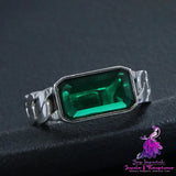 Synthetic Zircon Emerald Ring