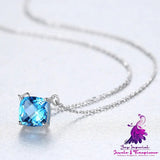 925 Silver Pendant Silver Blue Crystal Korean Style Fashion