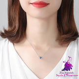 925 Silver Pendant Silver Blue Crystal Korean Style Fashion