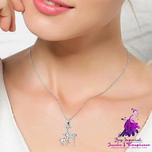 925 Silver Fawn Pendant Necklace