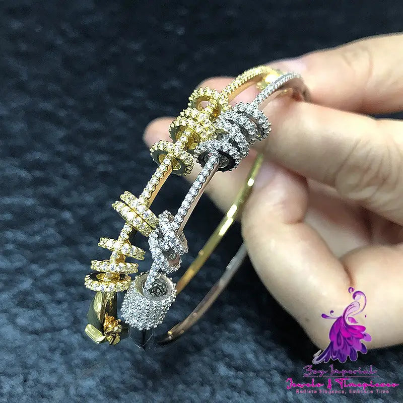 Full Diamond Gold Plated Bracelet