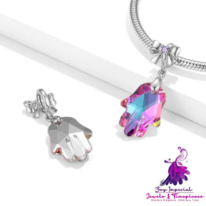 Purple Light Crystal Bow Pendant