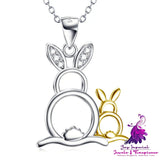 Cute Rabbits Pendant Necklace