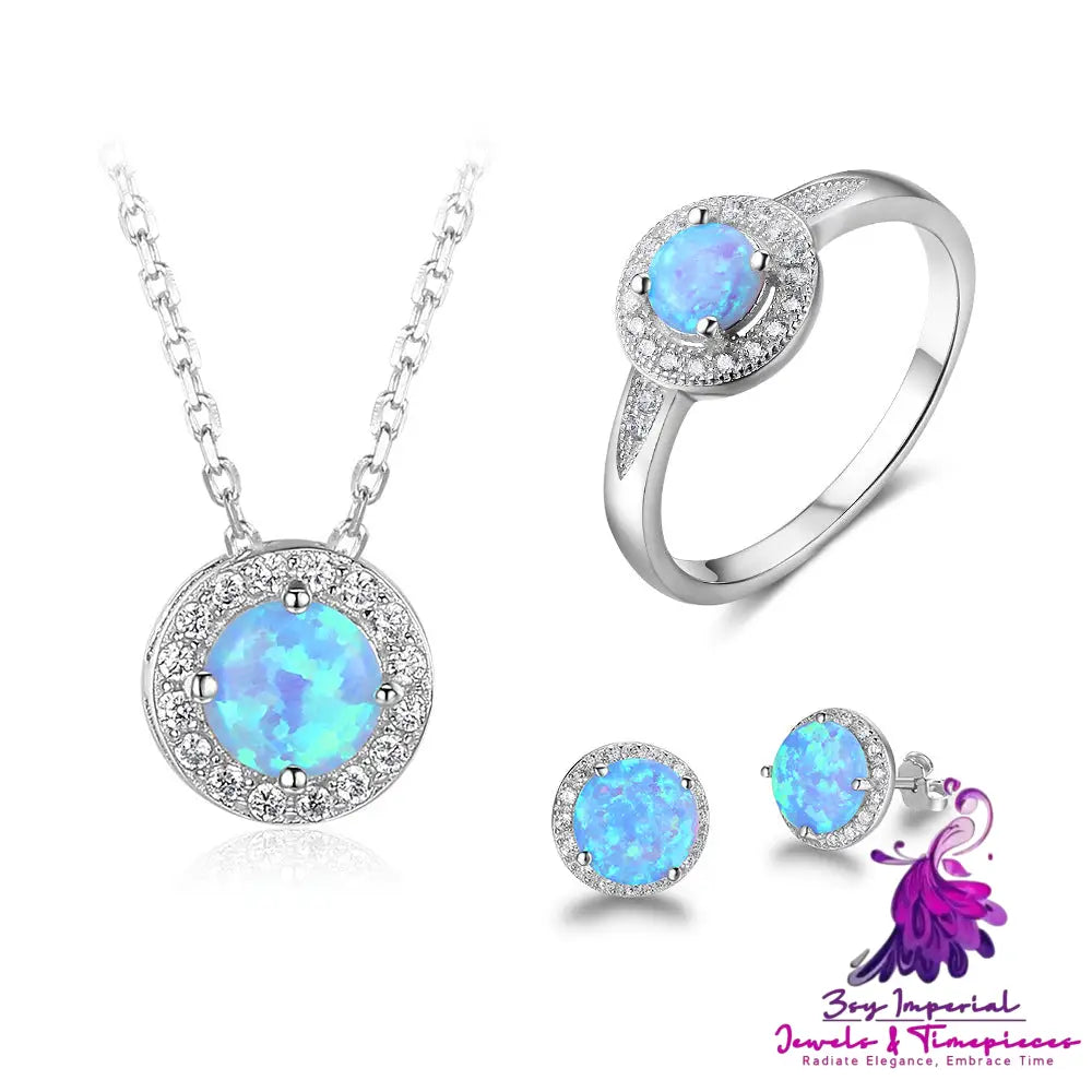 925 Silver Necklace Earrings Set