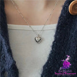 925 Silver Ins Zircon Love Necklace Minimalist