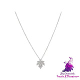 Maple Leaf Necklace Women’s 925 Silver Ins Simple Pendant