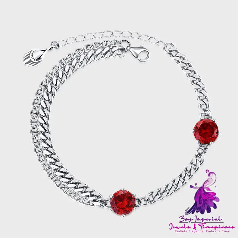 Double Layer Zircon Chain Bracelet