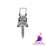 Thai Silver Old Sword Cross Pendant