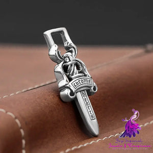 Thai Silver Old Sword Cross Pendant