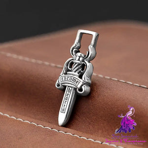 Thai Silver Old Sword Cross Pendant