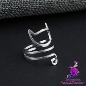 Personalized Silver Outline Ring