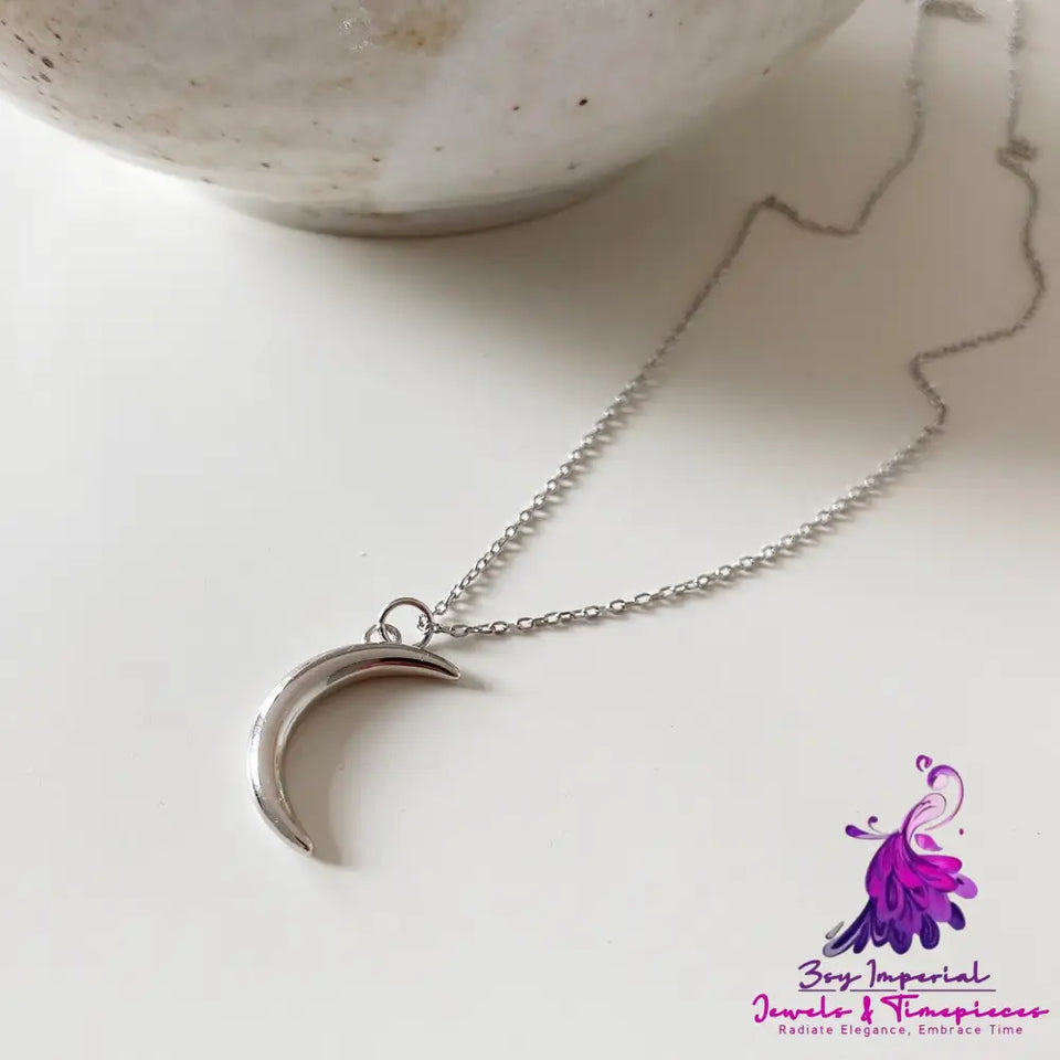 Moon Design Silver Necklace Set