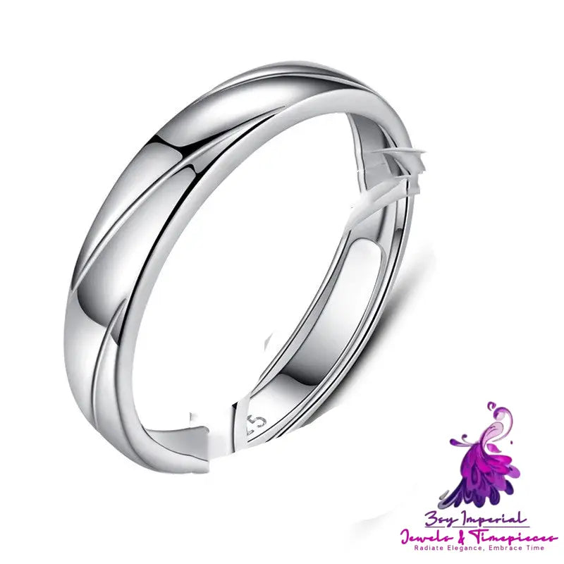 Sterling Silver Opening Couple Ring