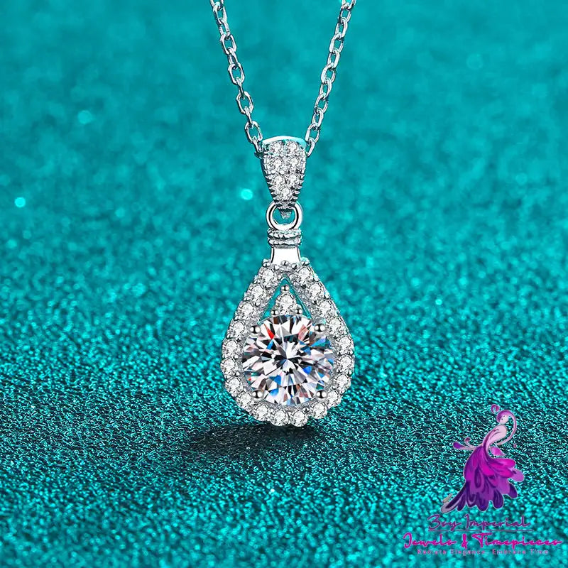 Moissanite Exquisite Sterling Silver Necklace