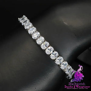 Sterling Silver Zircon Tennis Bracelet