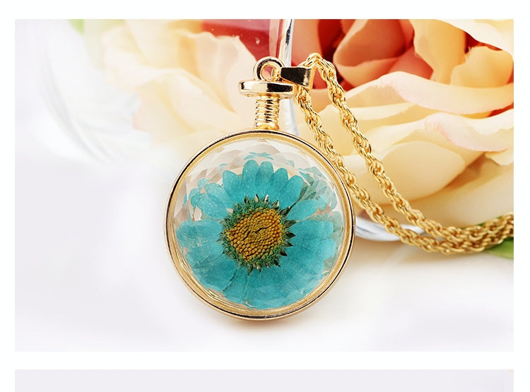 Dried Flower Crystal Necklace