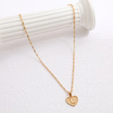 Peach Heart Letter Necklace