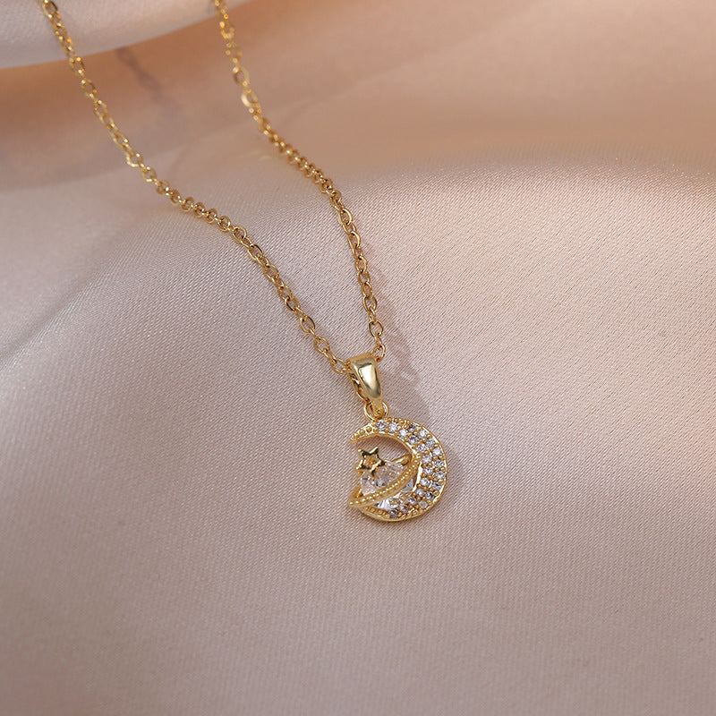 Star Moon Zircon Necklace