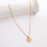 Peach Heart Letter Necklace