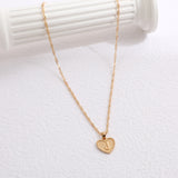 Peach Heart Letter Necklace