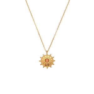 Sun Wheel Pendant Stainless Steel Necklace