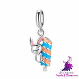 Strawberry Rabbit Ice Cream Beads Pendant