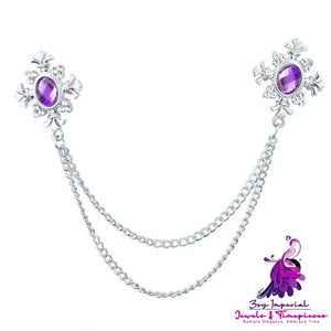 Fringed Rhinestone Collar Chain