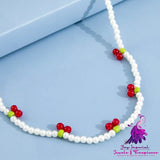 Elegant And Simple Pearl Cherry Short Necklace