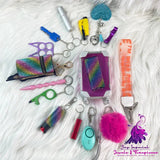 16 Piece Rainbow Keychain Set