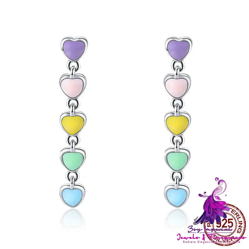 Rainbow Heart Ring Earring Accessorizing Set