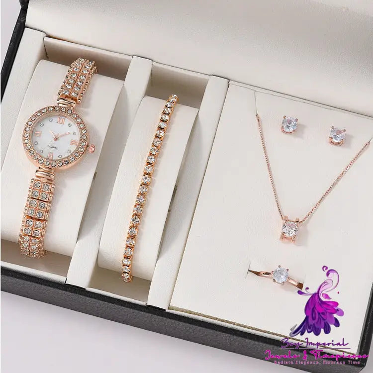 Alloy Quartz Ladies Watch Accessory Set