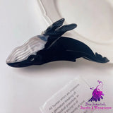 Personality Acetate Blue Whale Hair Clip