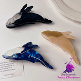 Personality Acetate Blue Whale Hair Clip