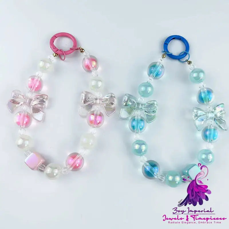 Luminous Bow Phone Charm Keychain