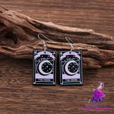 Halloween Black Cat Skull Acrylic Earrings For Women