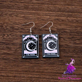 Halloween Black Cat Skull Acrylic Earrings For Women