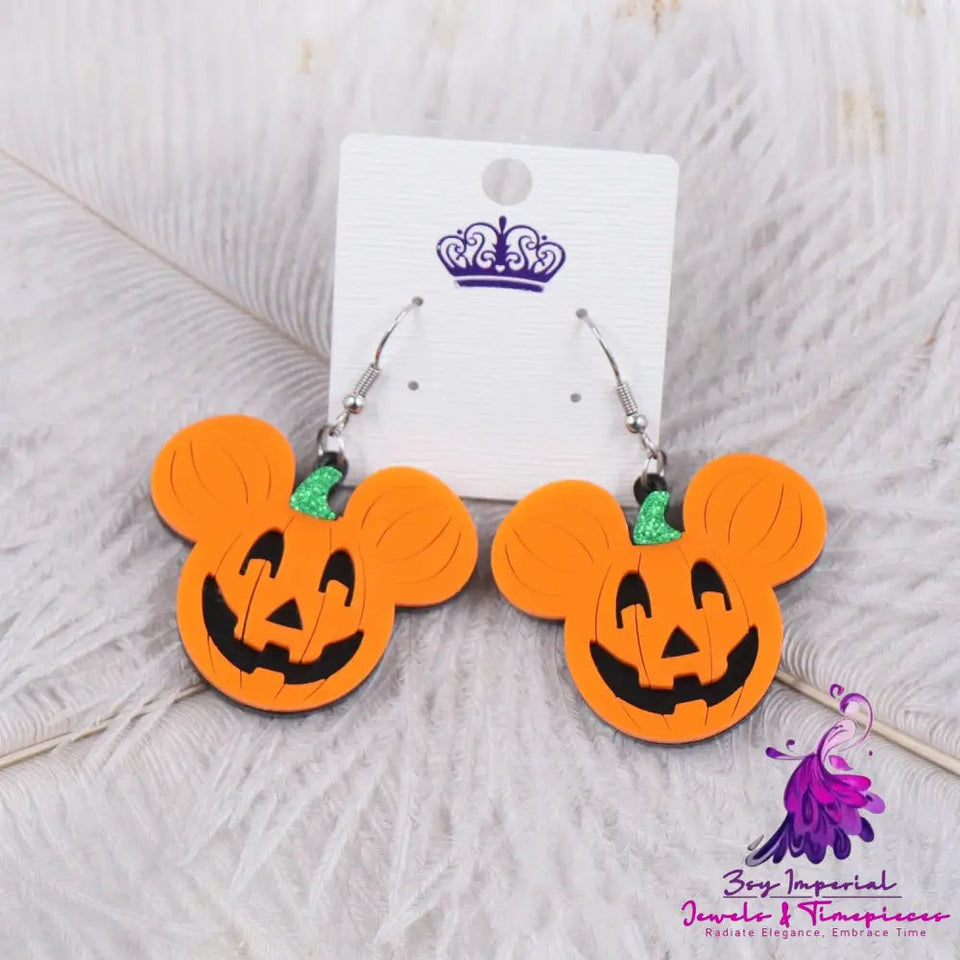 New Acrylic Pumpkin Head Earrings For Halloween