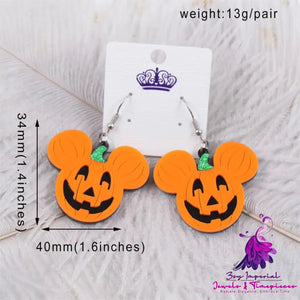 New Acrylic Pumpkin Head Earrings For Halloween