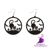 Round Acrylic Halloween Earrings