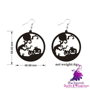 Round Acrylic Halloween Earrings