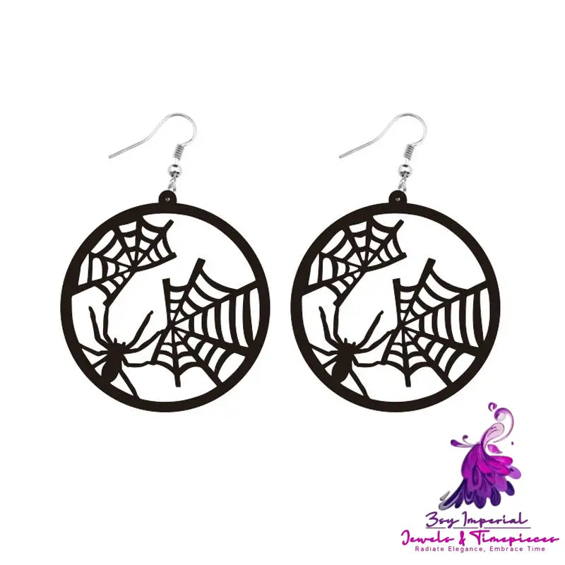 Round Acrylic Halloween Earrings