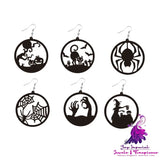 Round Acrylic Halloween Earrings