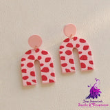 Acrylic Pink Leopard Print Earrings