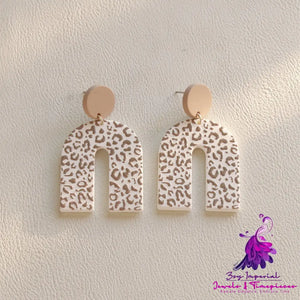 Acrylic Pink Leopard Print Earrings